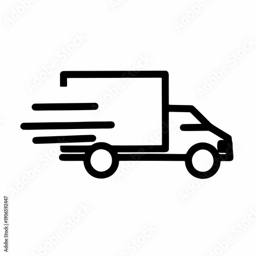 Fast delivery truck icon representing quick shipping service.