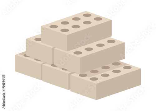 Building material. Concrete blocks. Cartoon supplies for buildings works. Construction concept. Illustration can be used for construction sites or illustrate renovation works