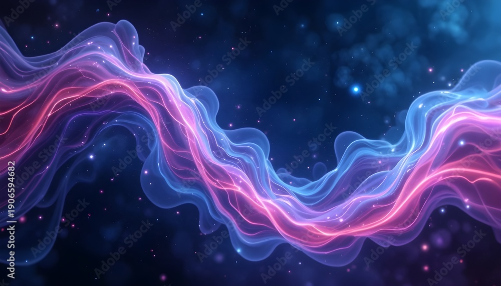 Obraz premium Dynamic Plasma Streams Background with Glowing Energy Waves and Electric Motion