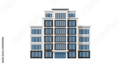 Modern residential building with multiple stories and contemporary architecture.