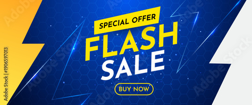 Eye-catching Flash Sale banner with Special Offer text and Buy Now button.