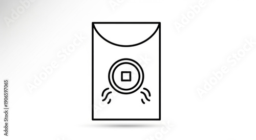 Black line drawing of a sealed envelope with a heat or explosion symbol on it conveying urgency or danger