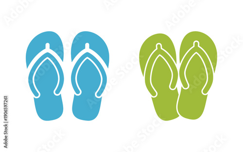 A solid icon of flip flops, capturing the essence of summer, beach slippers sign on a white canvas, summer footwear icon in glyph style for mobile and web design. Vector graphics.