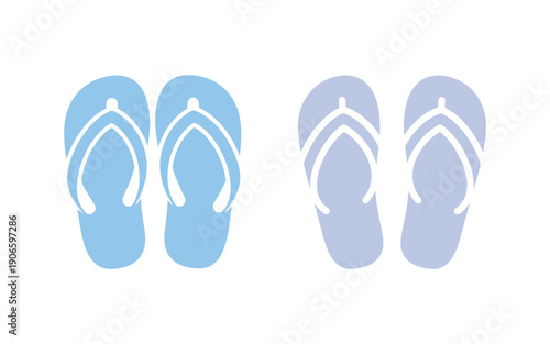 Solid flip flops icon, summer idea, beach slippers mark on a white surface, summer footwear symbol in glyph style for mobile and web design. Vector graphics.
