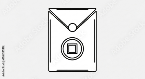 Digital camera icon on an envelope symbolizing photo sharing and communication