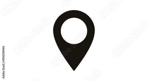 Simple black location pin icon on a white background