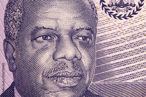 Fotografía Philip Goldson a closeup portrait from Belizean money