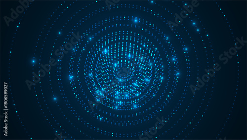 Particles liquid dynamic flow. Glittering dust of lights. Graphic concept for your design.