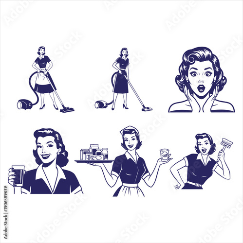 Vintage Housewife Clipart Mega