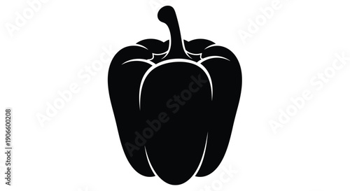 A graphic silhouette of a bell pepper showcasing its distinct shape