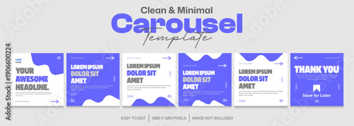 Set of Clean modern and gradient Editable Microblog carousel template for social media, Instagram carousel post, LinkedIn carousel post Template