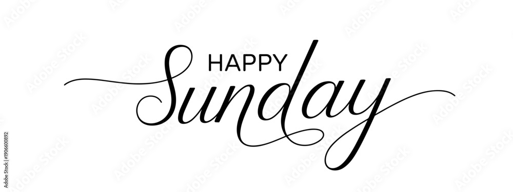 Fototapeta premium Happy Sunday lettering calligraphy on white background