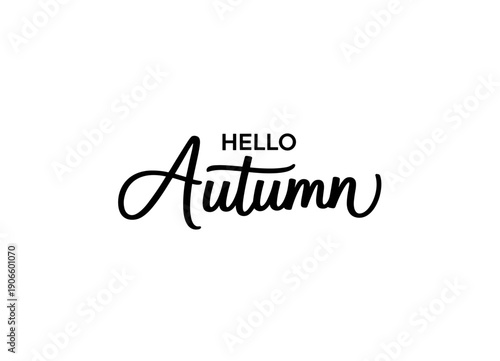 Hello Autumn hand lettering typography