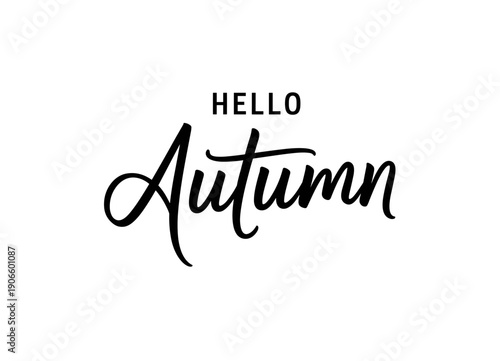 Hello Autumn hand lettering typography