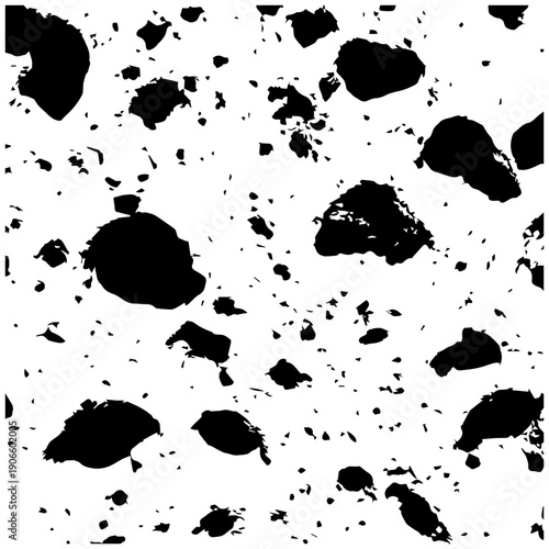 Black porous rock texture on white background natural stone surface with irregular holes and spots abstract geology pattern