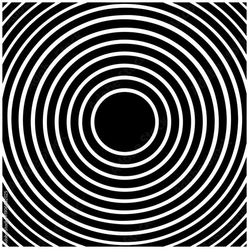 Concentric circular vents pattern in black and white with radial lines