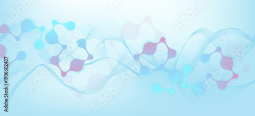 Structure molecule and communication Dna, atom, neurons. Science concept for your design. Connected lines with dots. Medical, technology, chemistry, science background. illustration.
