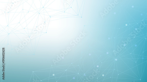 Global network connection website header or banner design. Abstract background with connecting dots and lines. Global business. Social network communication. Internet technology. Vector illustration