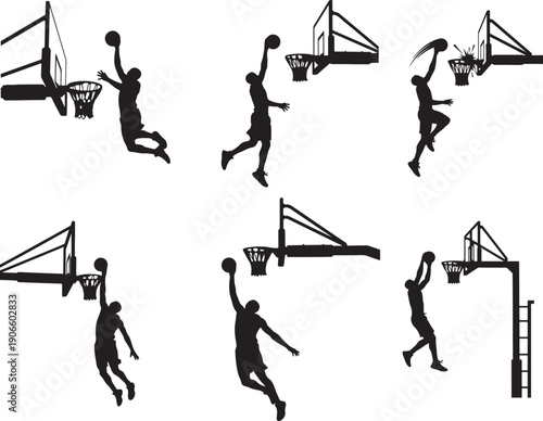 Slam Dunk Action image of white background.
