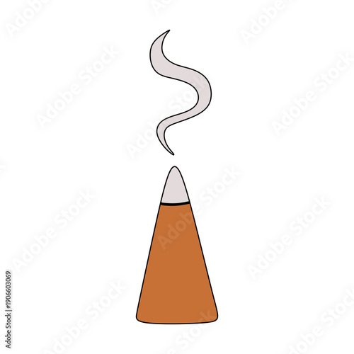 burning incense cone vector