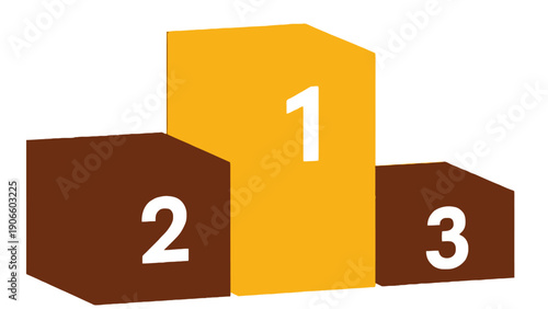 Podium vector illustration with three blocks and numbers one, two, three
