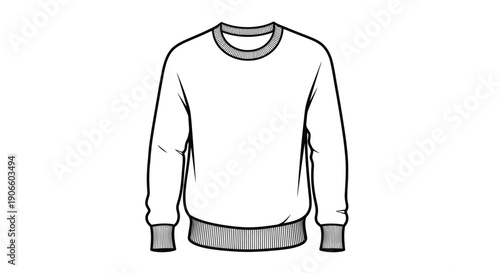 A simple line drawing of a crewneck sweatshirt front view