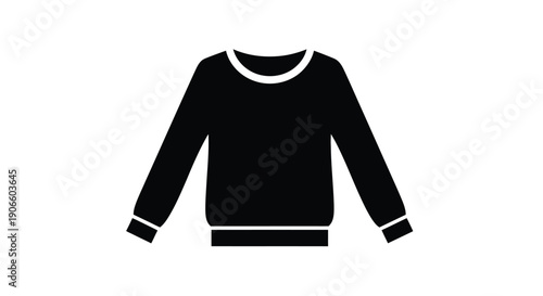 A simple black and white icon depicting a long sleeved sweater