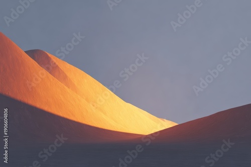 A mountain with a bright orange light on it