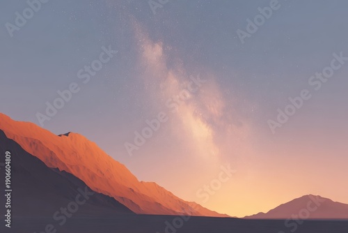 A mountain range in the distance