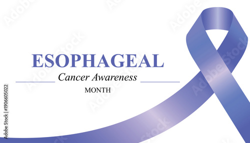 Esophageal Cancer Awareness Ribbon. April is Cancer Awareness Month. Design for banner, cards, prints, social media, poster, flyer and background design template. Realistic Vector Illustration