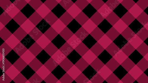Seamless red and white plaid fabric pattern with a geometric checkered gingham textile design for a vintage picnic tablecloth backdrop