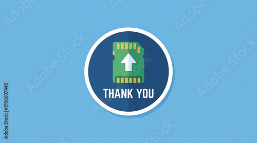Thank You Micro SD Card Upload Data Illustration.