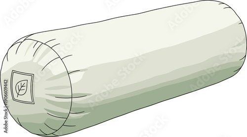 Eco-Friendly Organic Cotton Bolster Pillow with Leaf Label