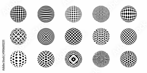 Optical illusions a collection of black and white circular patterns