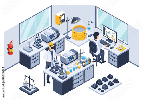 Inside a Modern Research Laboratory Equipped with Advanced Scientific Instruments and Personnel