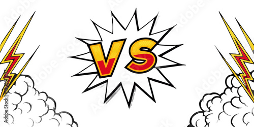 Dramatic versus graphic with lightning bolts and a cracked background