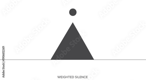 Vector balance scale with triangle and circle shapes, equilibrium concept, for presentation or website, Isolated on transparent background, png