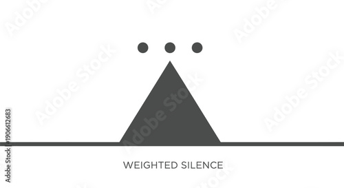 Vector balance scale with triangle and dots, symbolizing weighted silence, for business or finance concept, isolated on transparent background, png