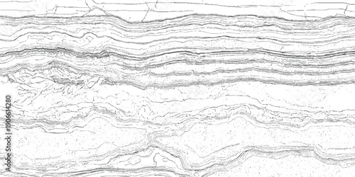 Detailed geological strata contour lines and rock formations in grayscale geology layers