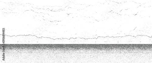 Abstract textured background with grainy dark lower section and rough wavy grey line separating white upper area