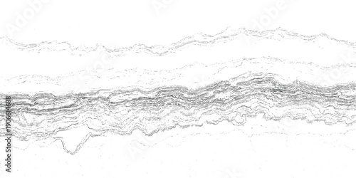 Abstract layered gray and white lines forming a textured pattern resembling geological strata or sound waves