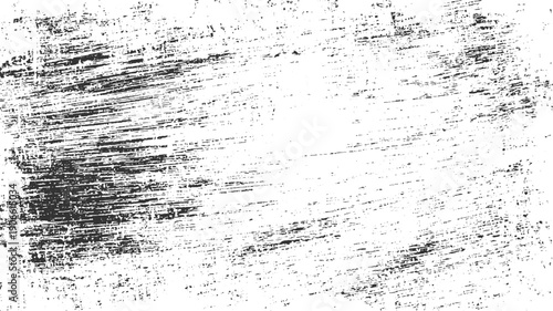 Black and white distressed textured background with horizontal brush strokes and speckles abstract