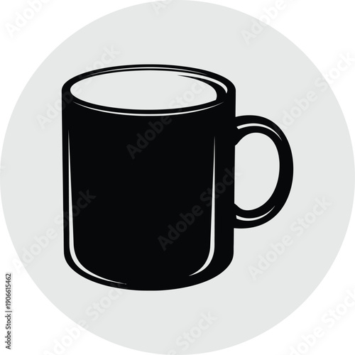 Simple black coffee mug icon