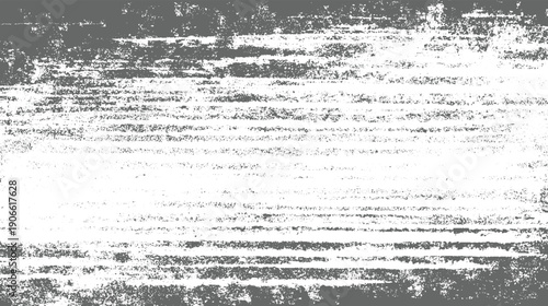 Grayscale horizontal distressed grunge texture with rough linear patterns and speckled noise