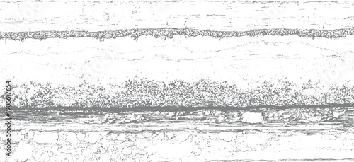 Abstract monochrome textured layers of rock strata and pebbles
