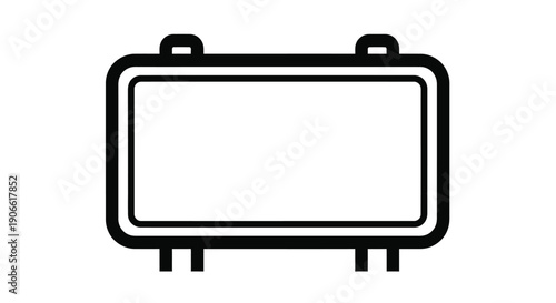 Simple black and white outline of a retro television set