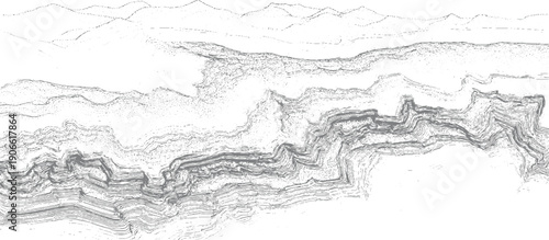 Detailed seismic survey data showing layered geological strata and underwater topography