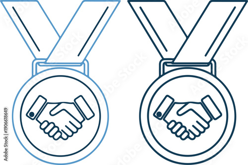 Two handshake medals