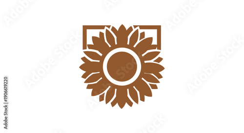 Sunflower Emblem Icon Vector Art