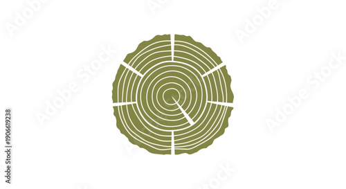Tree Ring Cross Section Icon - Growth Rings and Natural Texture